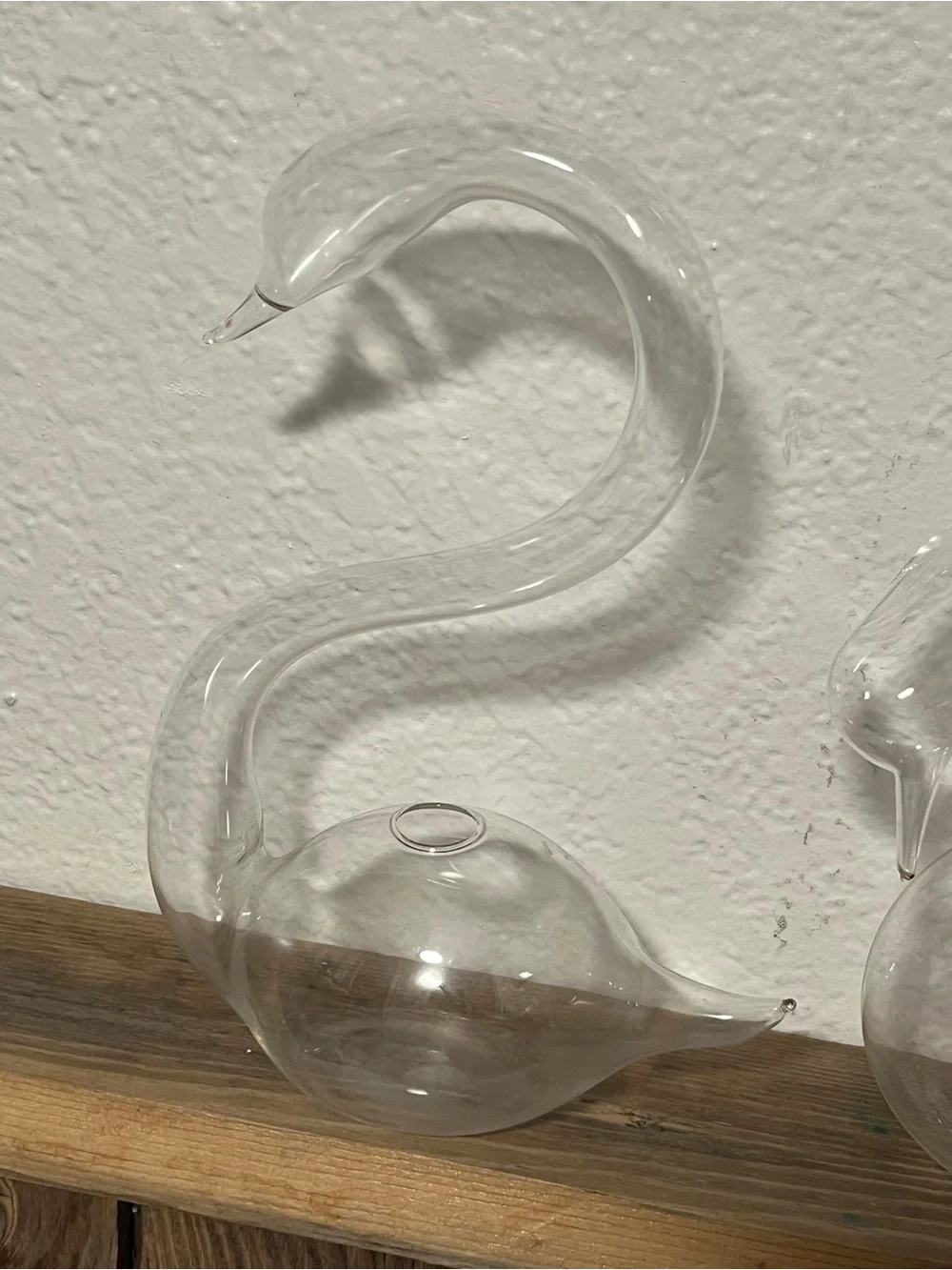 Clear Glass Swan vases, set of 3.  Elegant Home Accent